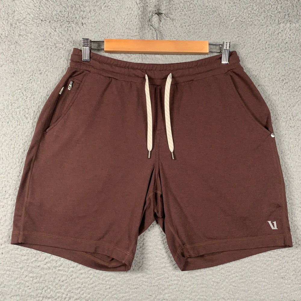 Vuori Ponto Performance Short Men's Small S Brown Athletic Yoga Gym 7" Soft